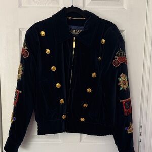 Escada Black Embroidered Velvet Jacket